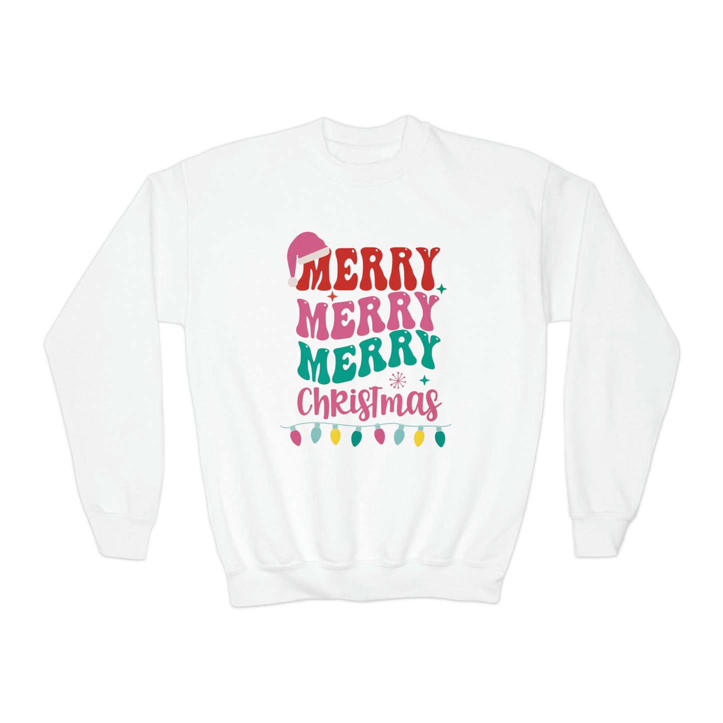 Merry Merry Merry Christmas Youth Crewneck Sweatshirt