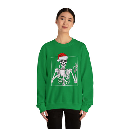 Coffee Drinking Skeleton Christmas Crewneck Sweatshirt