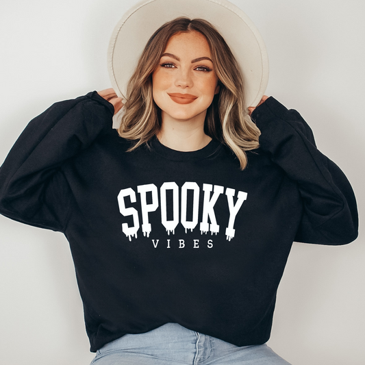 Spooky Vibes - Halloween Crewneck - Black